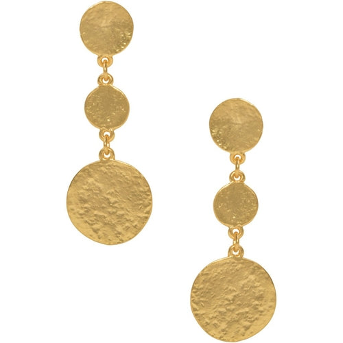 Load image into Gallery viewer, Coin linear drop earrings
