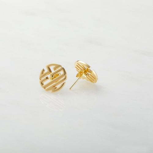 Load image into Gallery viewer, Personalized Round Monogram Stud Earrings For

