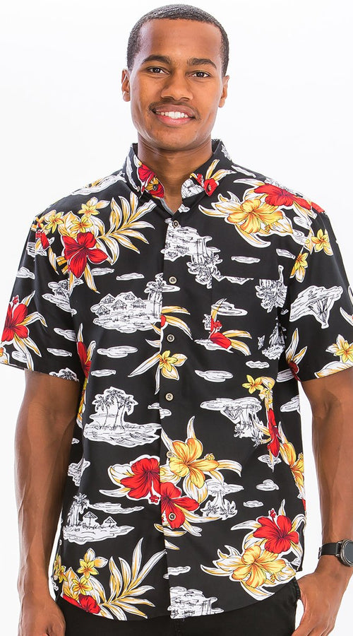 Load image into Gallery viewer, HAWAIIAN BUTTON DOWN SHIRT
