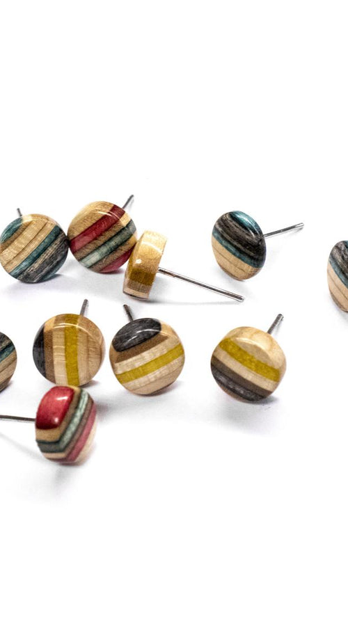 Load image into Gallery viewer, Recycled Skateboards earrings
