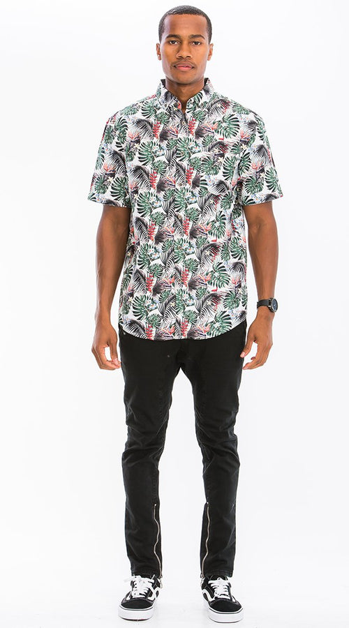 Load image into Gallery viewer, HAWAIIAN PRINT BUTTON DOWN SHIRT
