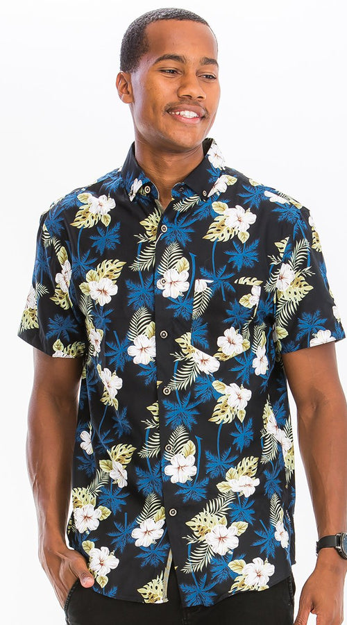 Load image into Gallery viewer, Hawaiian Print Button Down Shirt
