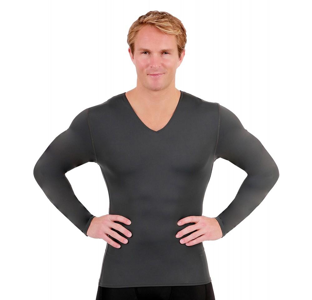 i.s.pro usa long sleeve active wear medium compression v-neck -