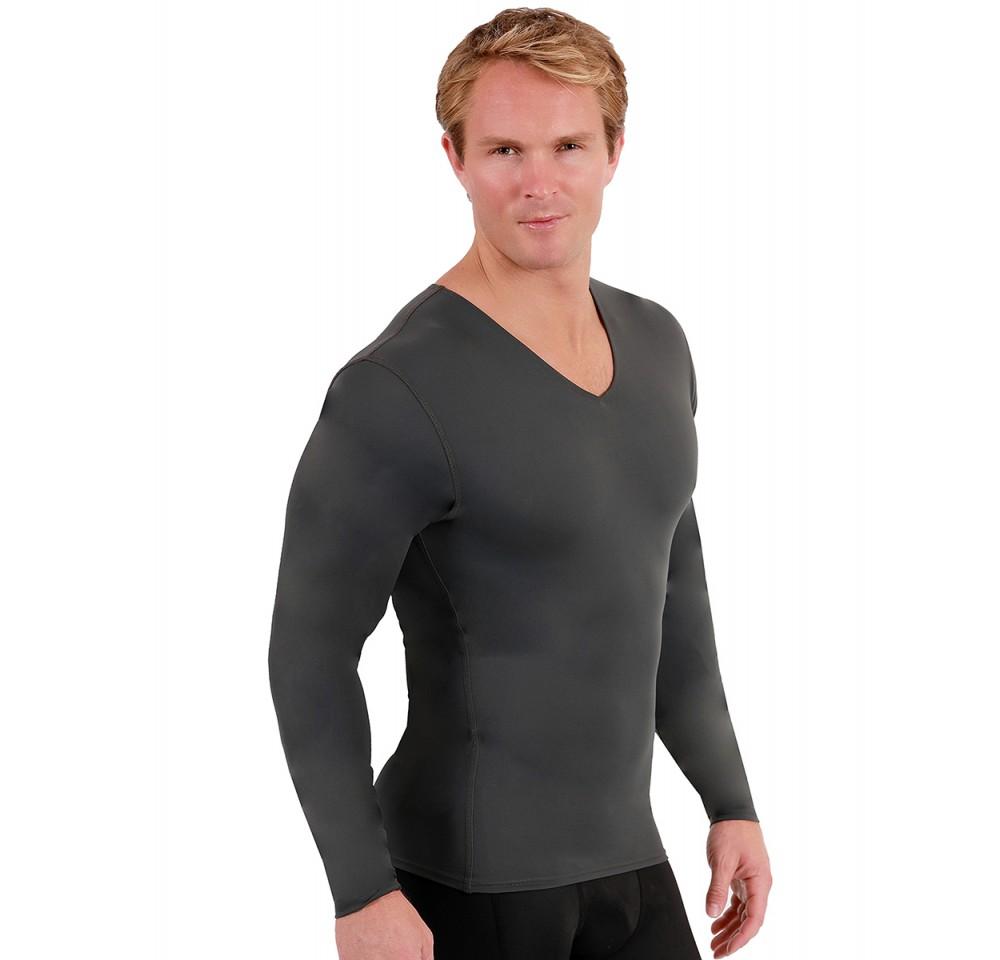 i.s.pro usa long sleeve active wear medium compression v-neck -