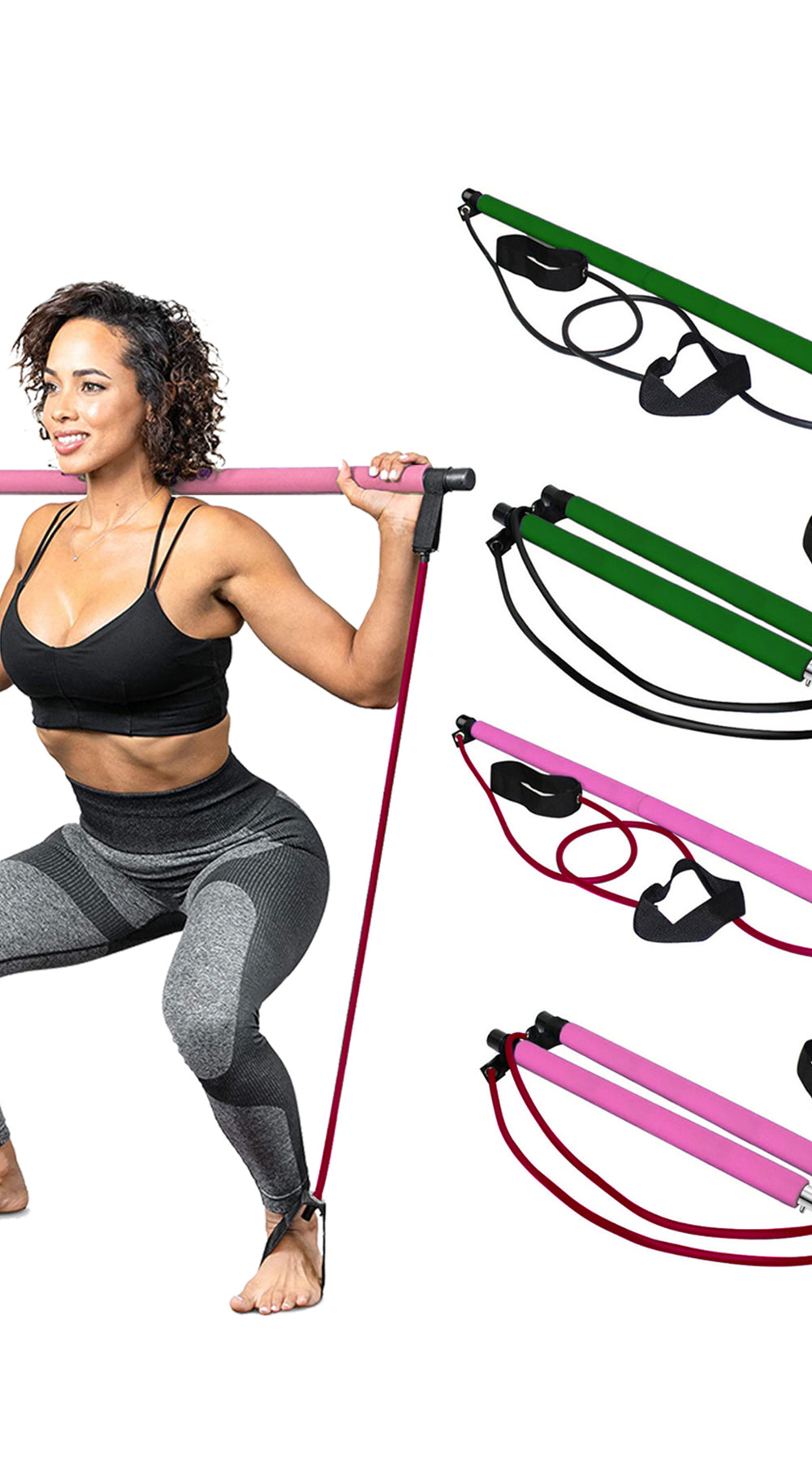 body glove pilates bar stick resistance band portable gym