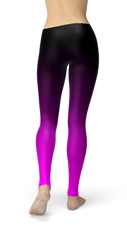 Load image into Gallery viewer, avery black pink ombre leggings
