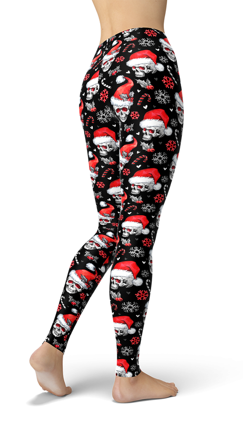 Load image into Gallery viewer, jean holiday skulls leggings
