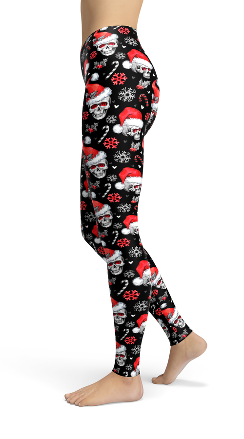 Load image into Gallery viewer, jean holiday skulls leggings
