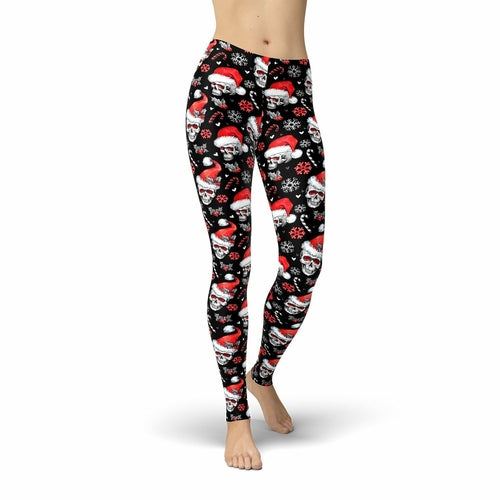 jean holiday skulls leggings