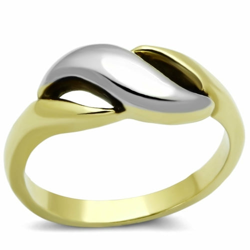 tk1089 - two-tone ip gold (ion plating) stainless steel ring with no 8